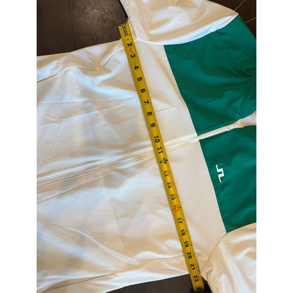 J.Lindeberg Mens XL Green White Colorblock Full Zip Golf Jacket Bridge Logo - Picture 6 of 8